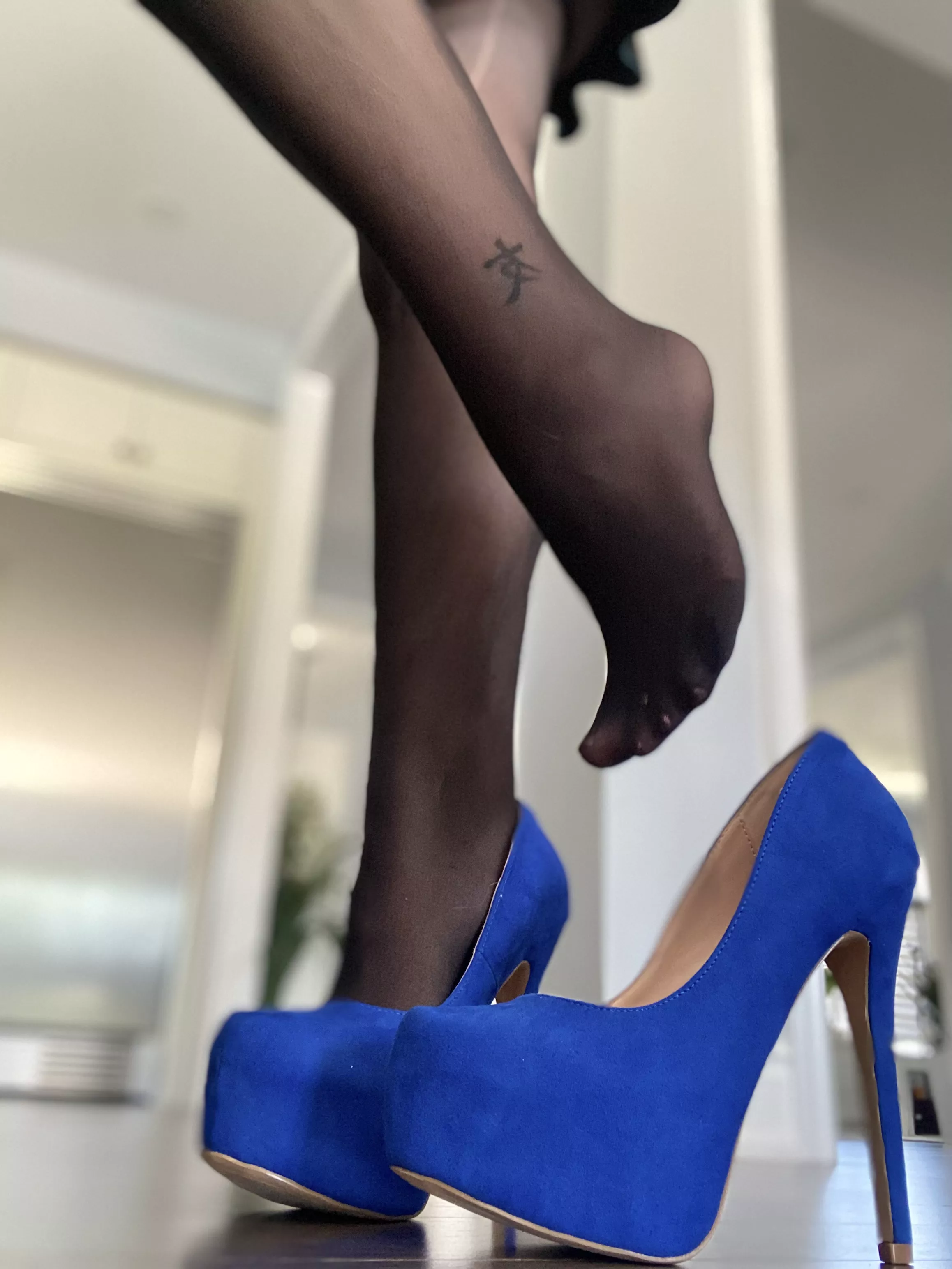 Would you say blue suede heels are a necessity in every closet?