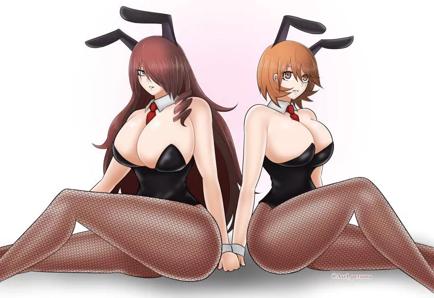 Yoooo, Mitsuru and Yuka-tan in da bunny suits. :flushed: