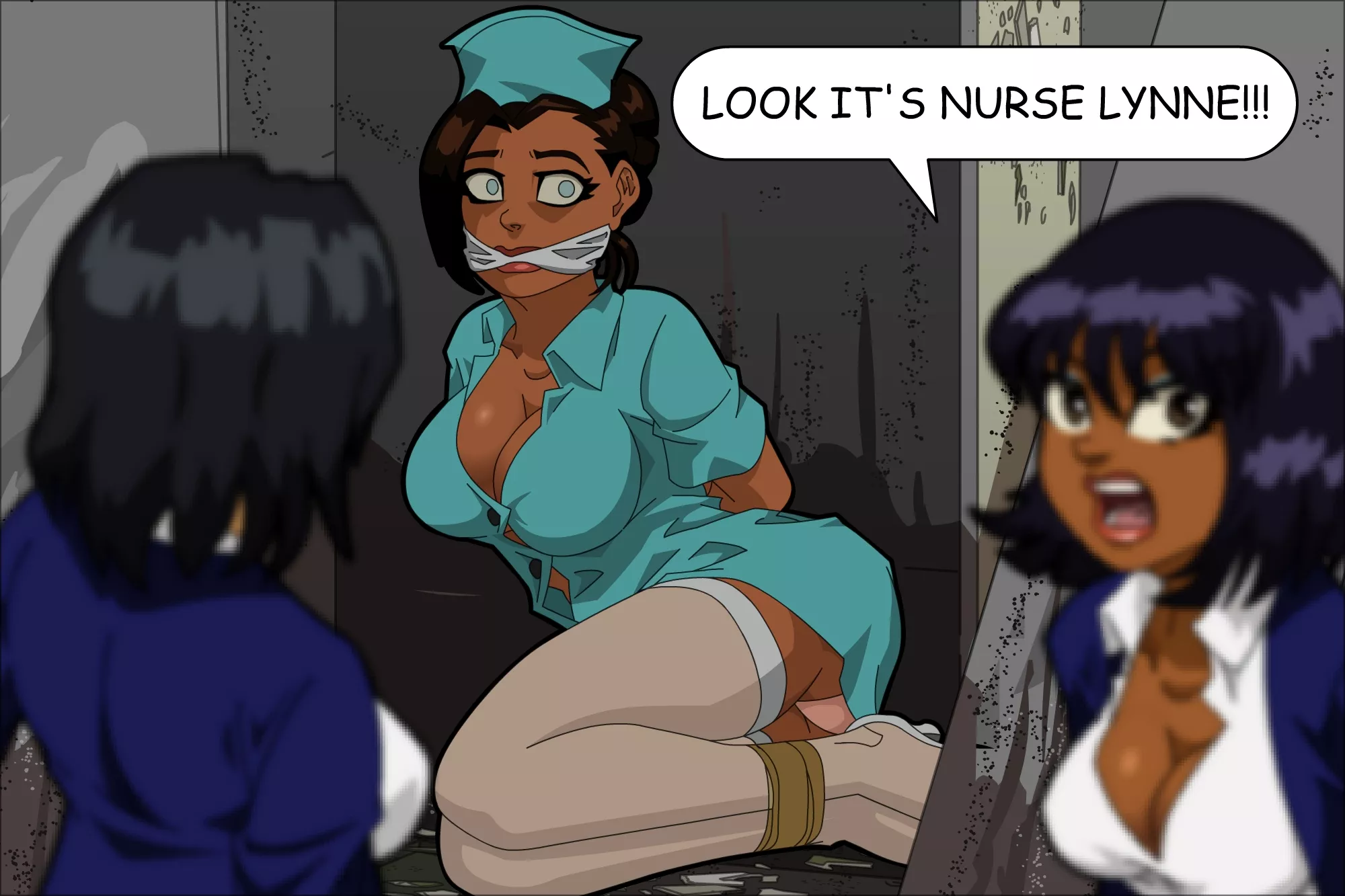 You find the school nurse tied up in a locker, what do you do?