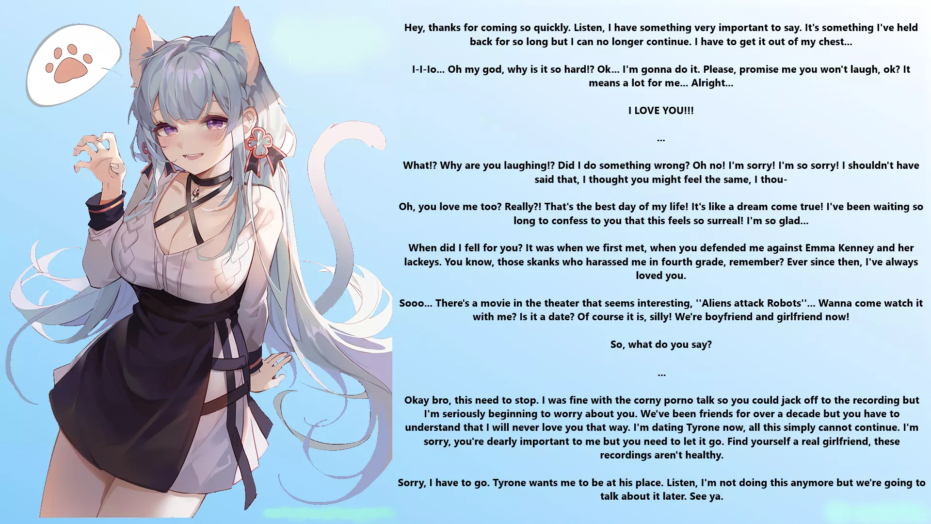 Your catgirl childhood friend have something to say to you [Catgirl][Childhood Friend][Romance]