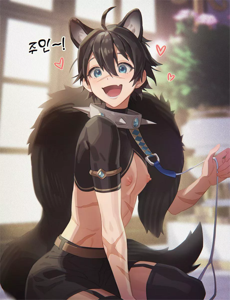 Your dogboy is happy to see you! [source in comments]