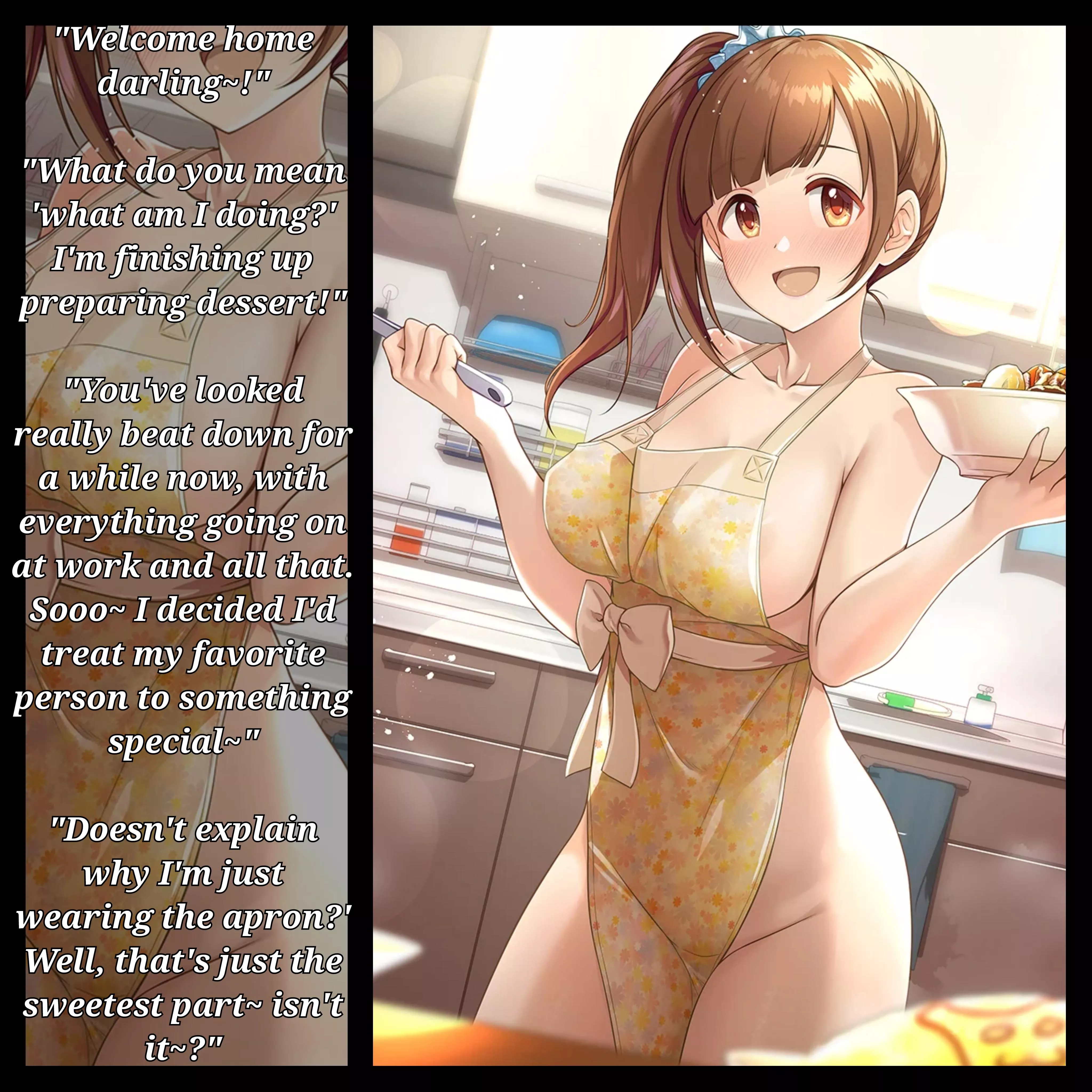 Your loving GF has a treat prepared for you~ [Wholesome] [Implied sex] [Implied Foodplay]