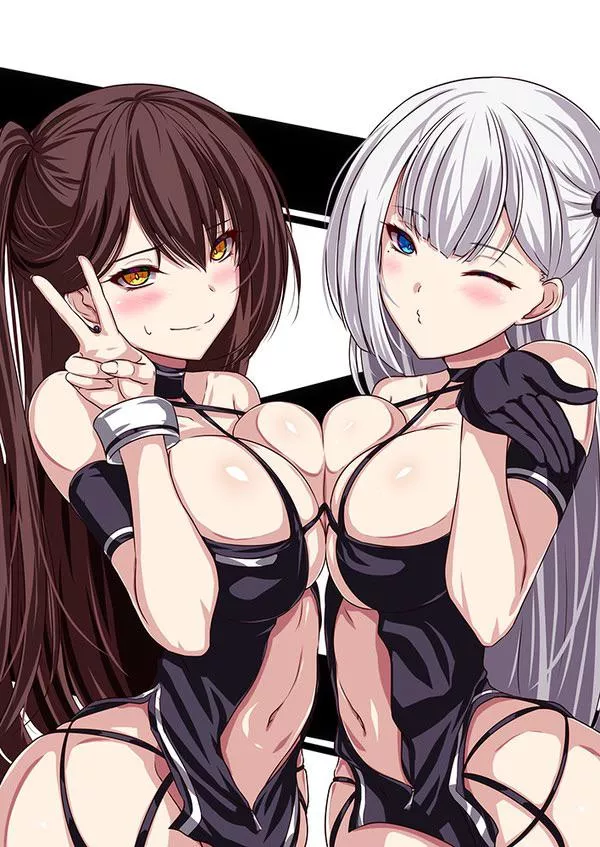 Zuikaku and Shoukaku boob squish