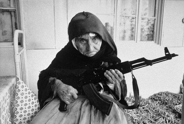 106-year-old Armenian Woman guards home, 1990