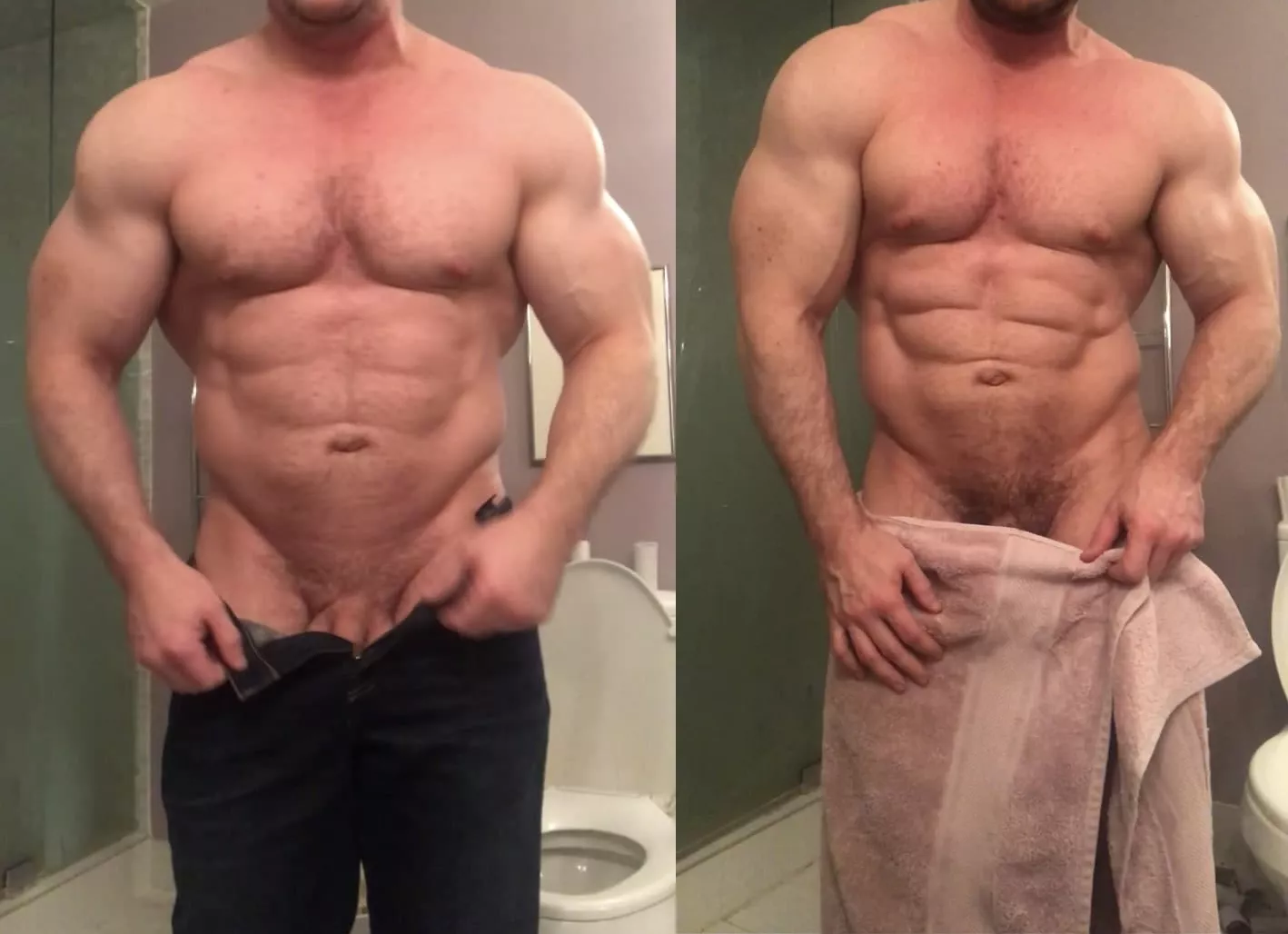 [36] which shot shows off better the pants or the towel