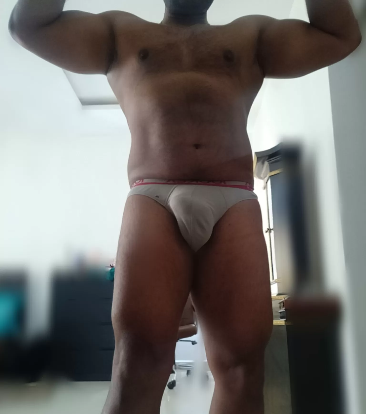 [47] think this dad can make you go down on your knees, pull down the pants and show some love?