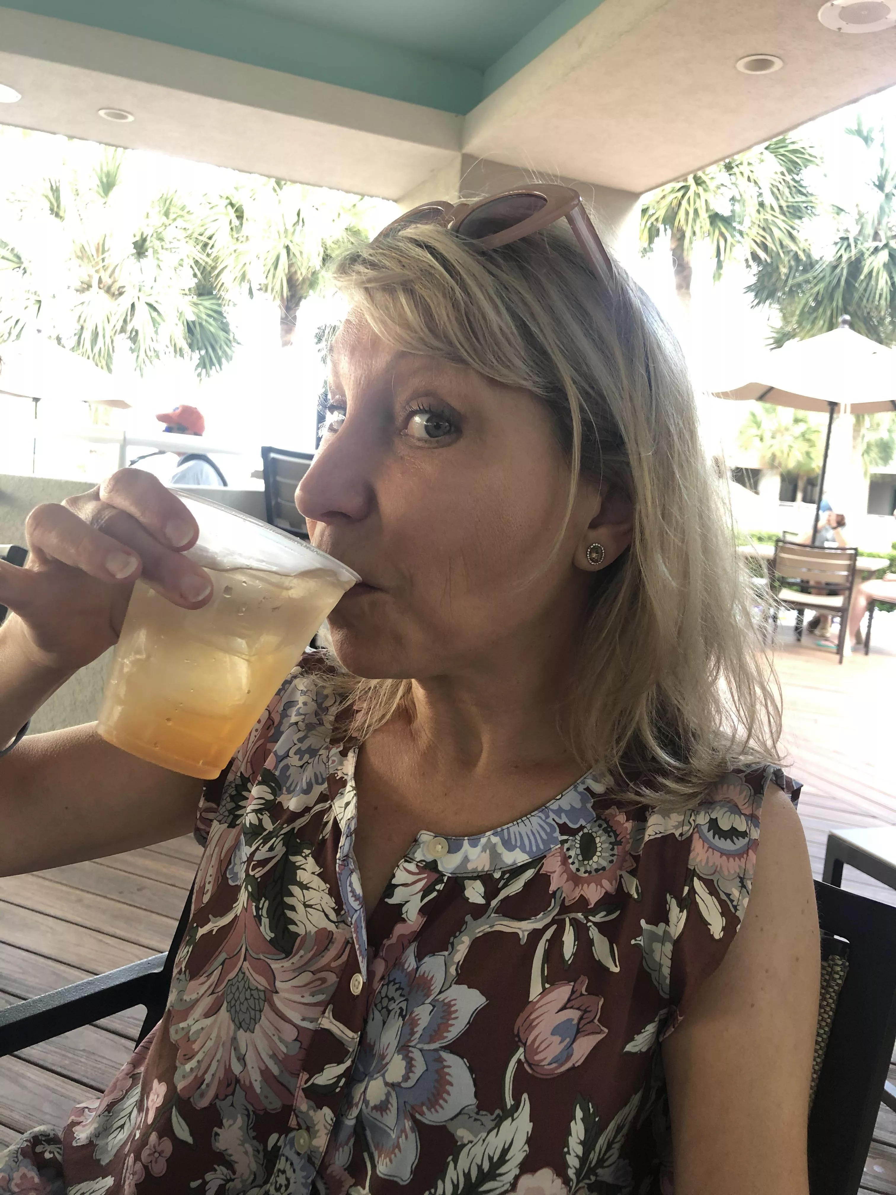 48 year old wife. Enjoying her evening beverage :). PM for more.