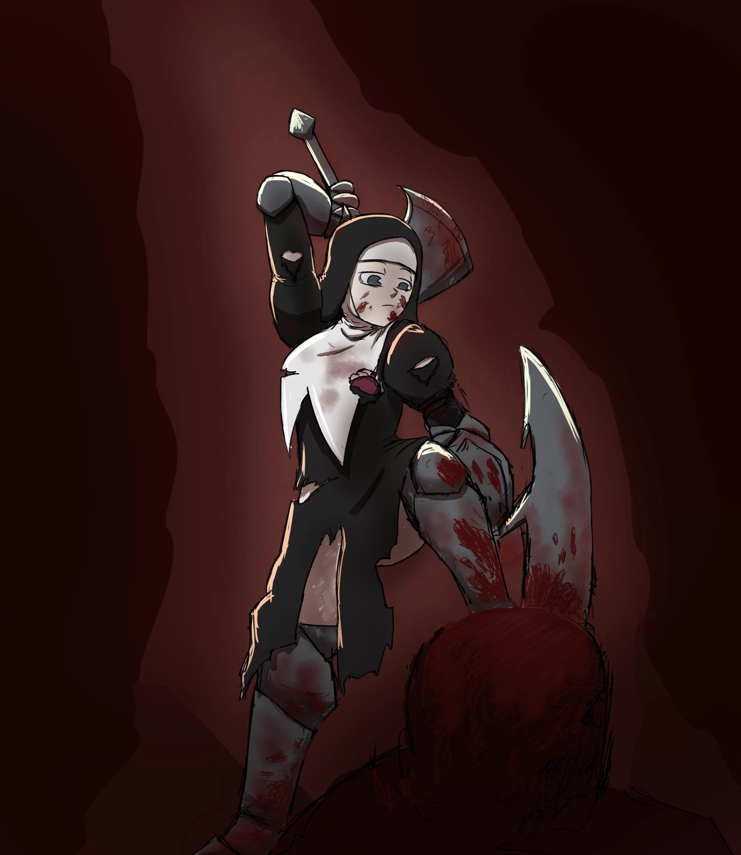 A badass monster hunting nun! (OC)