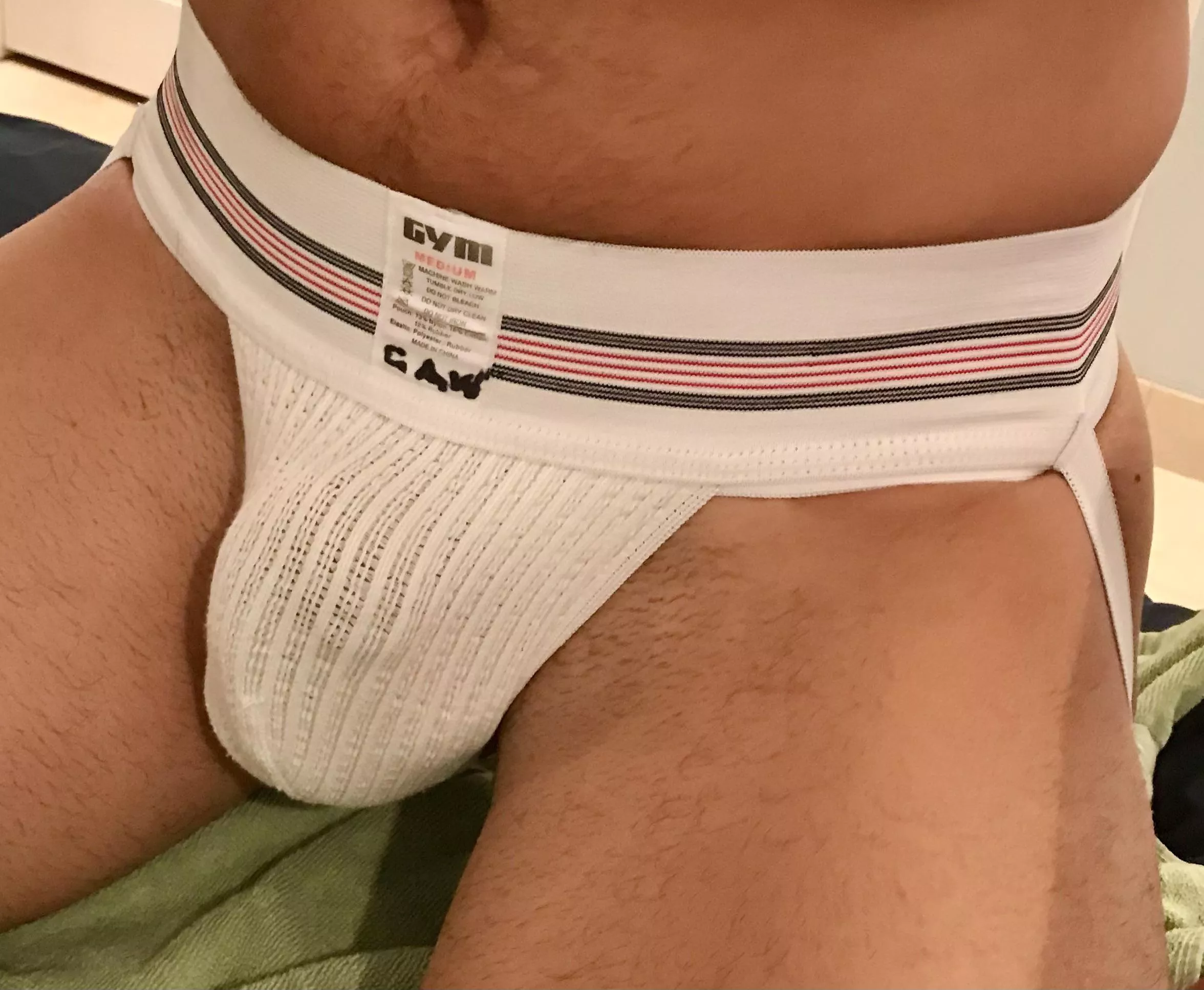 A buddy wearing my new jockstrap, right beforeâ€¦