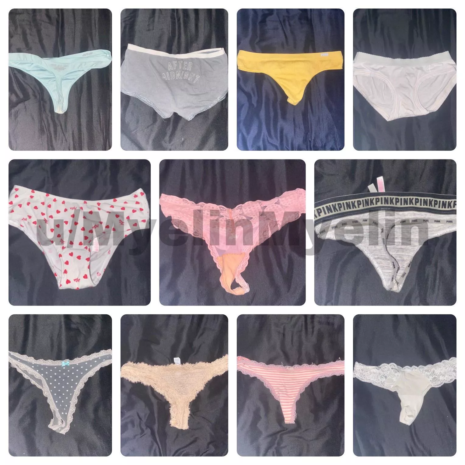 A collage of my 23 year old sisters panties! 💕