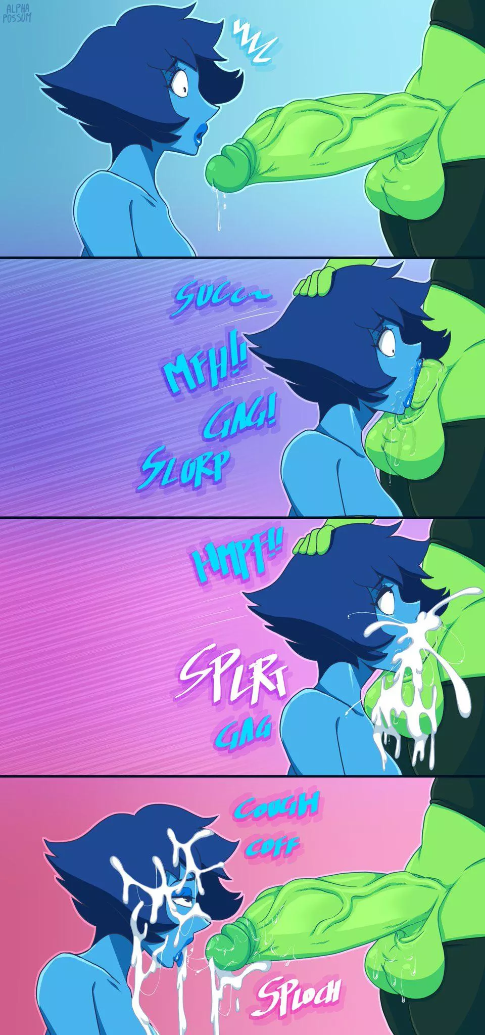 A continuation of the Lapis and big dick Peridot pic that was posted yesterday (art by alphapossum)