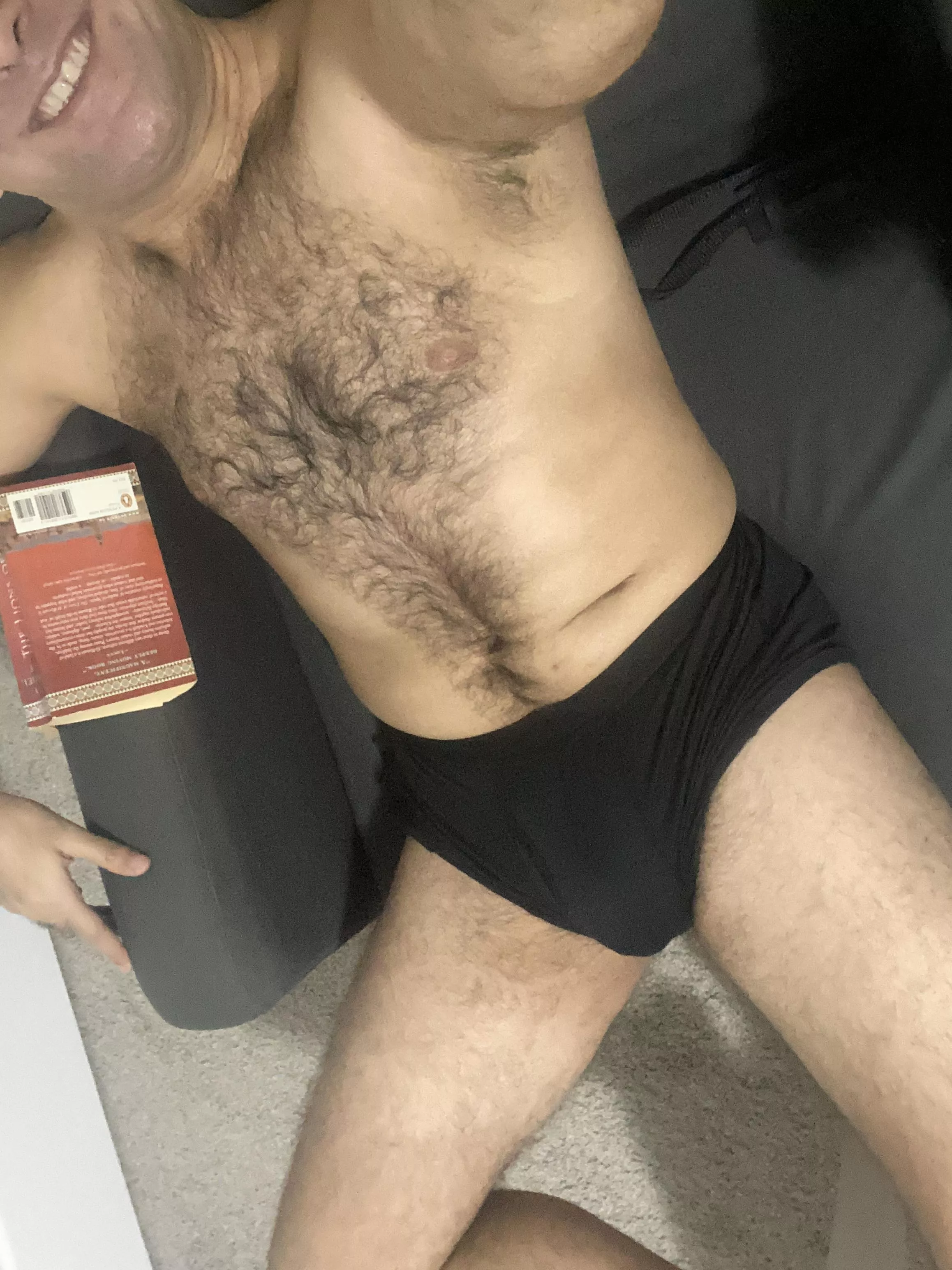 A good book and basic black undies