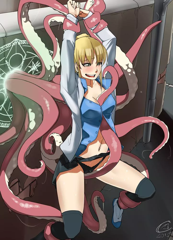 A little fun with her summoned tentacles (Female)