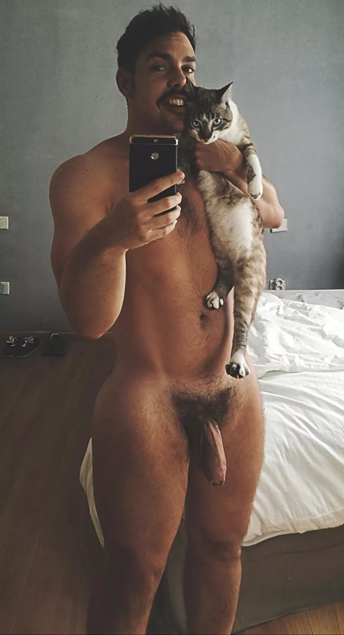 A moustache and a cat (first time showing face)