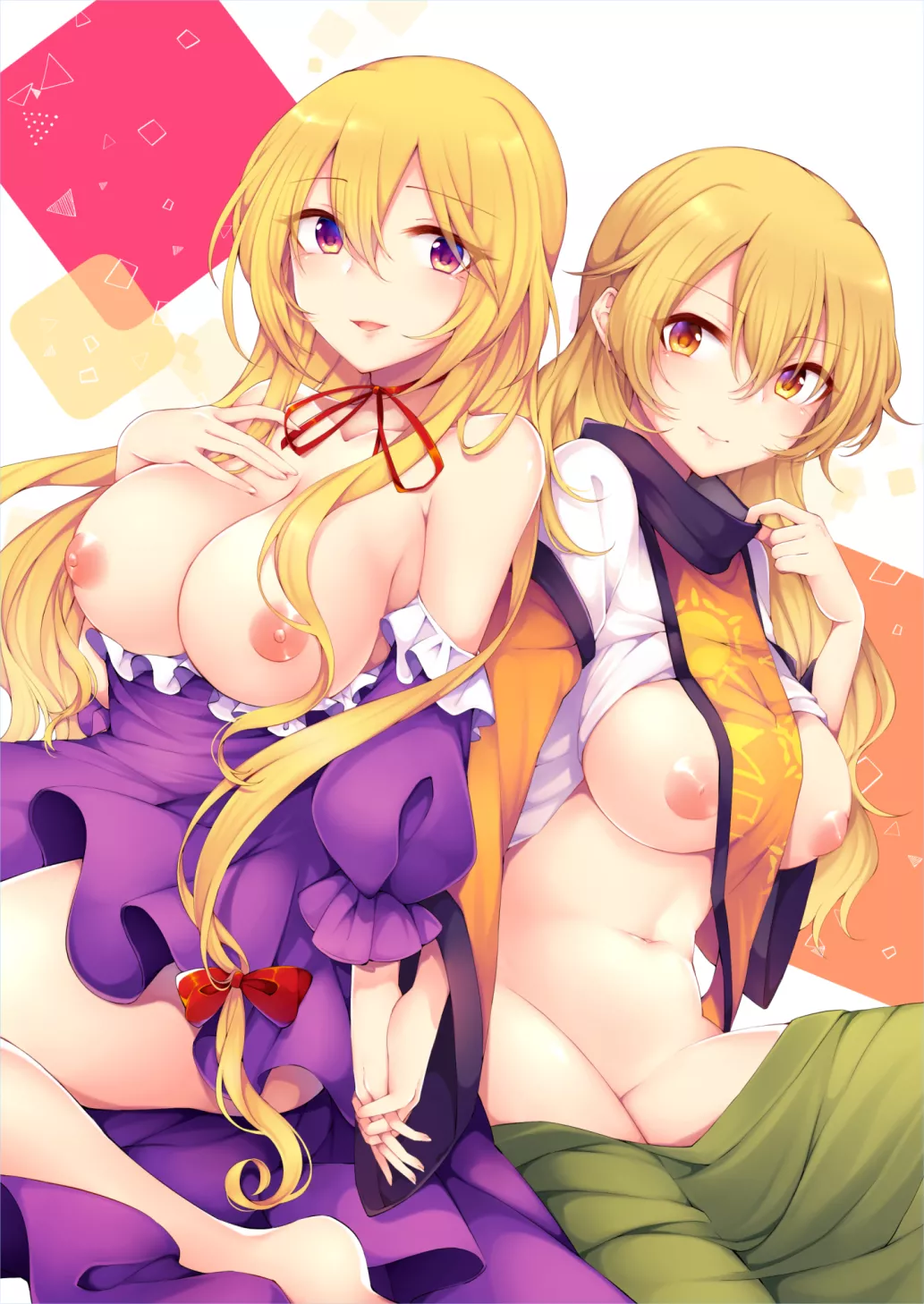 A Pair Of Blonde Sages - Yukari and Okina [Yuri]