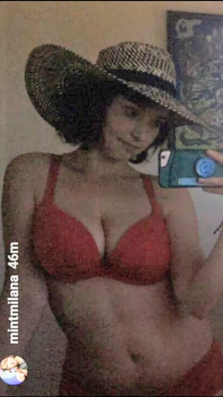 A rare topless photo of Milana Vayntrub