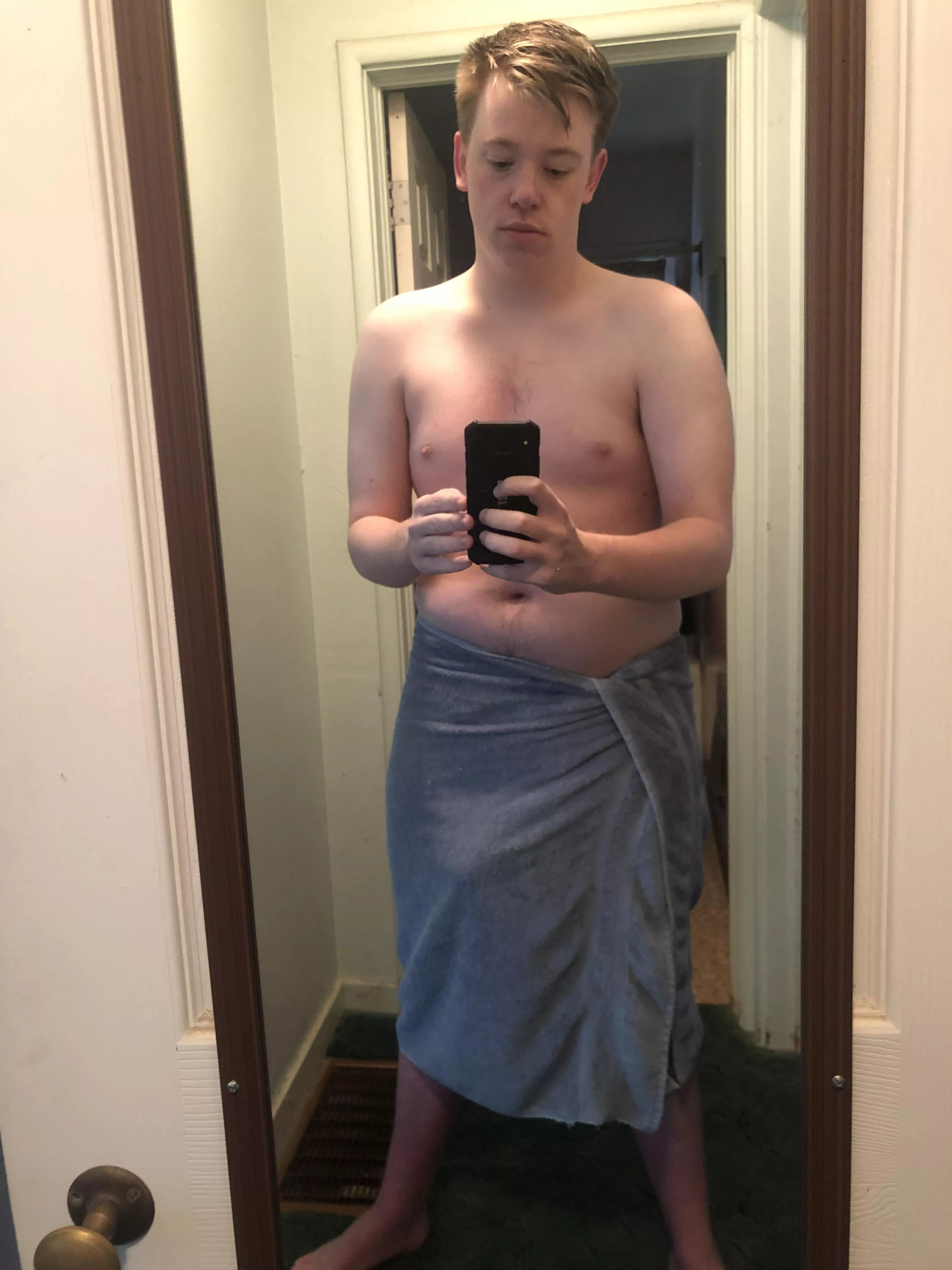 After shower boner