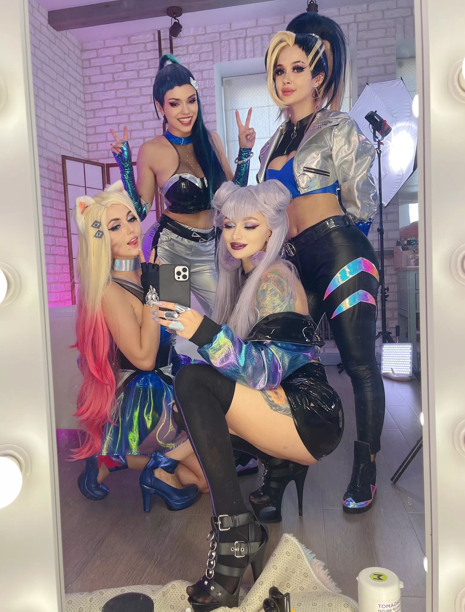 Ahri by Sia Siberia, Evelynn by Leah Meow, Kaisa by Octokuro, Akali by Purple Bitch from League of Legends