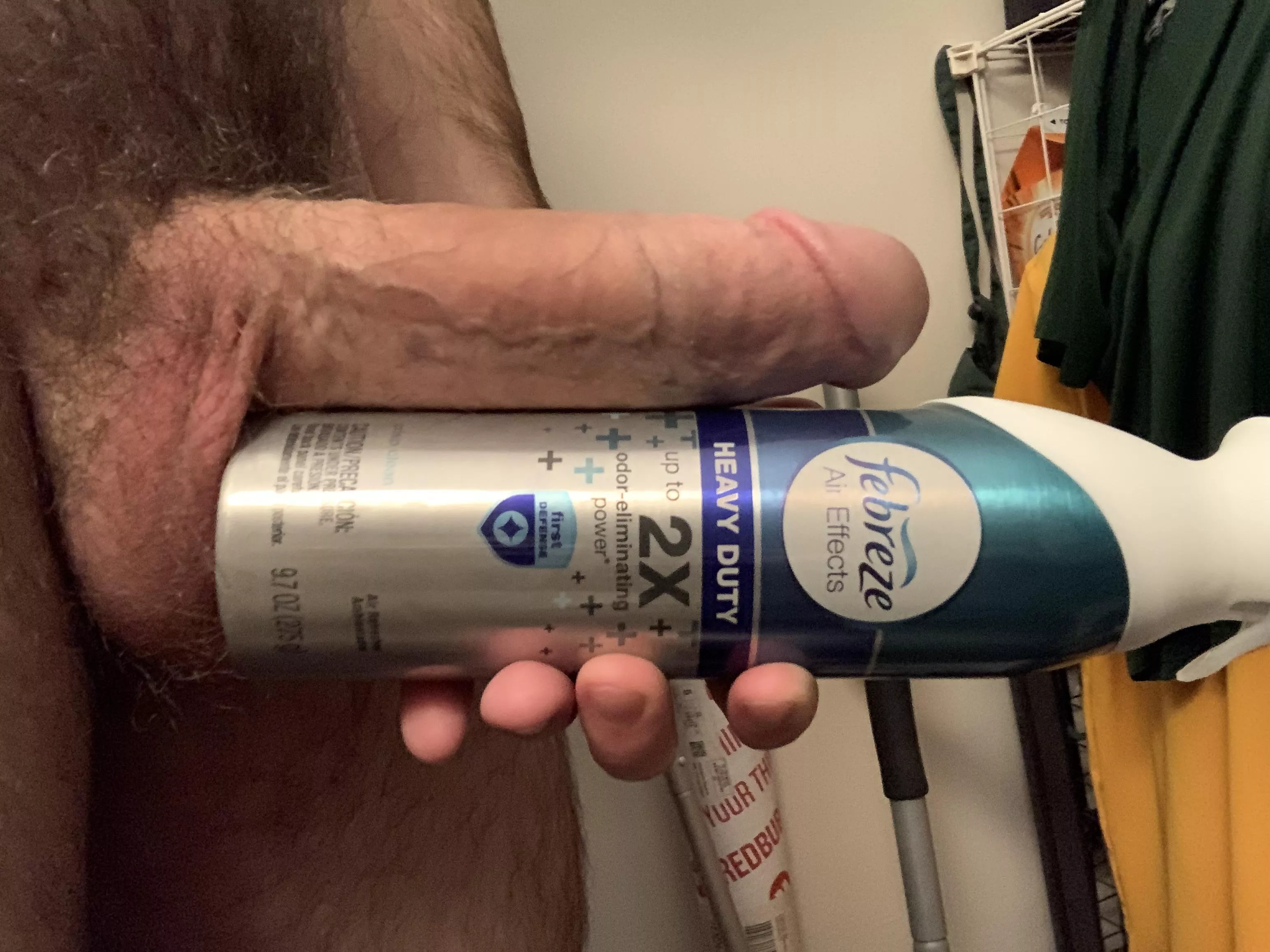 Almost as thick as febreze can