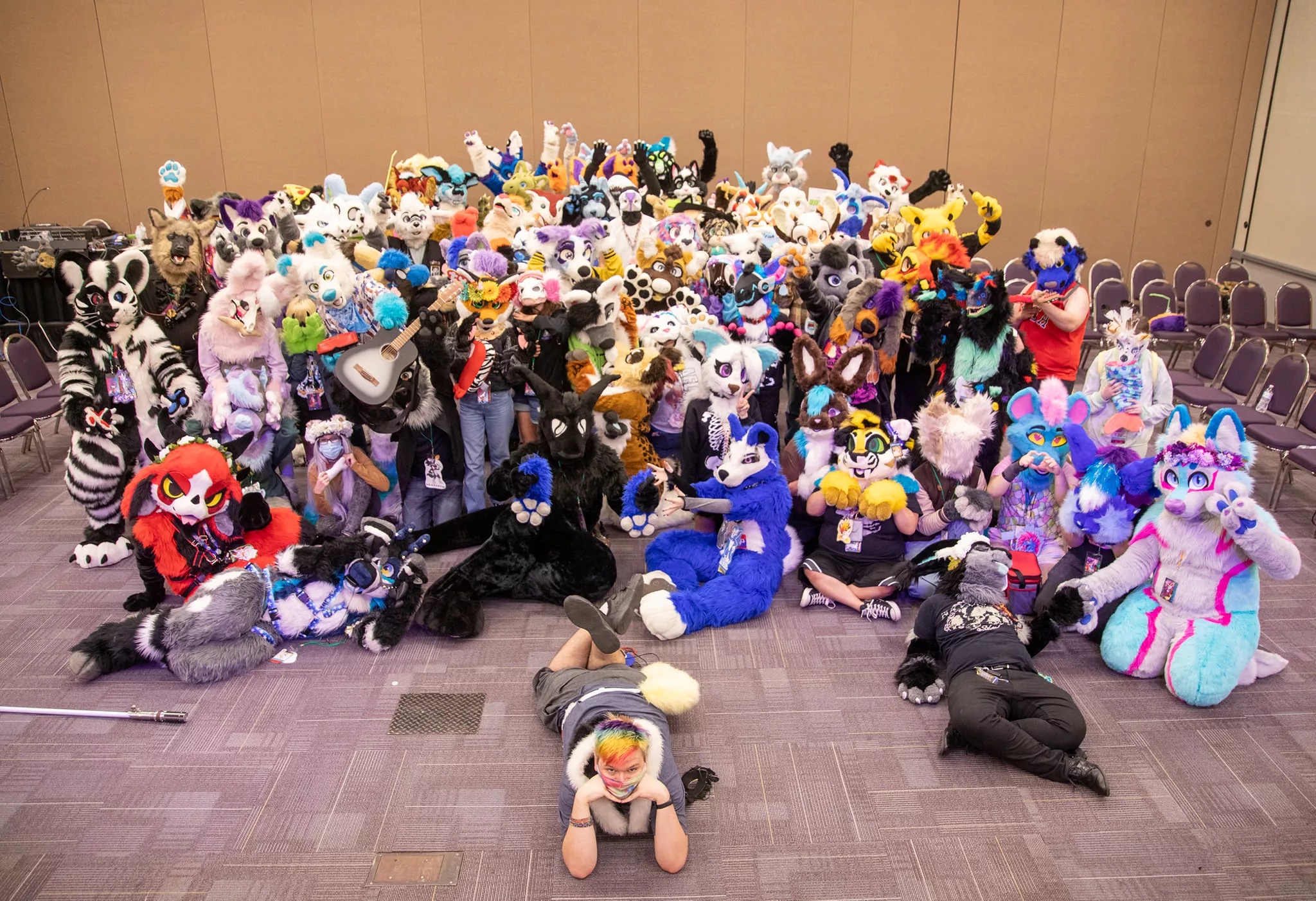 Almost forgot about this photo, here is the fursuit photo from my most recent convention!! 900+ attendees, 80+ fursuiters, and over $1,800+ raised for charity!!