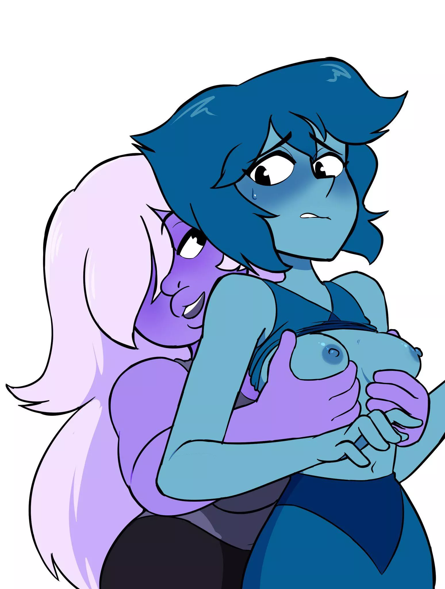 Amethyst gropes Lapis (Art by DigitalKaijuart)