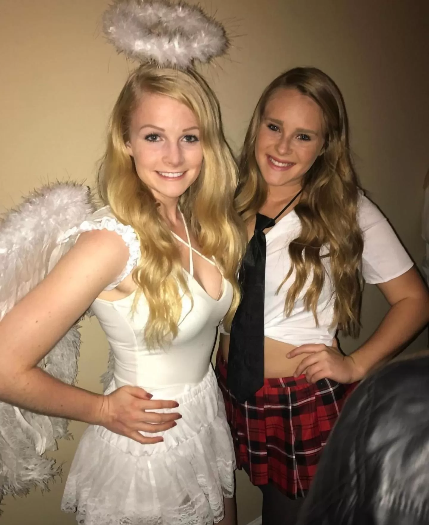 Angel and schoolgirl