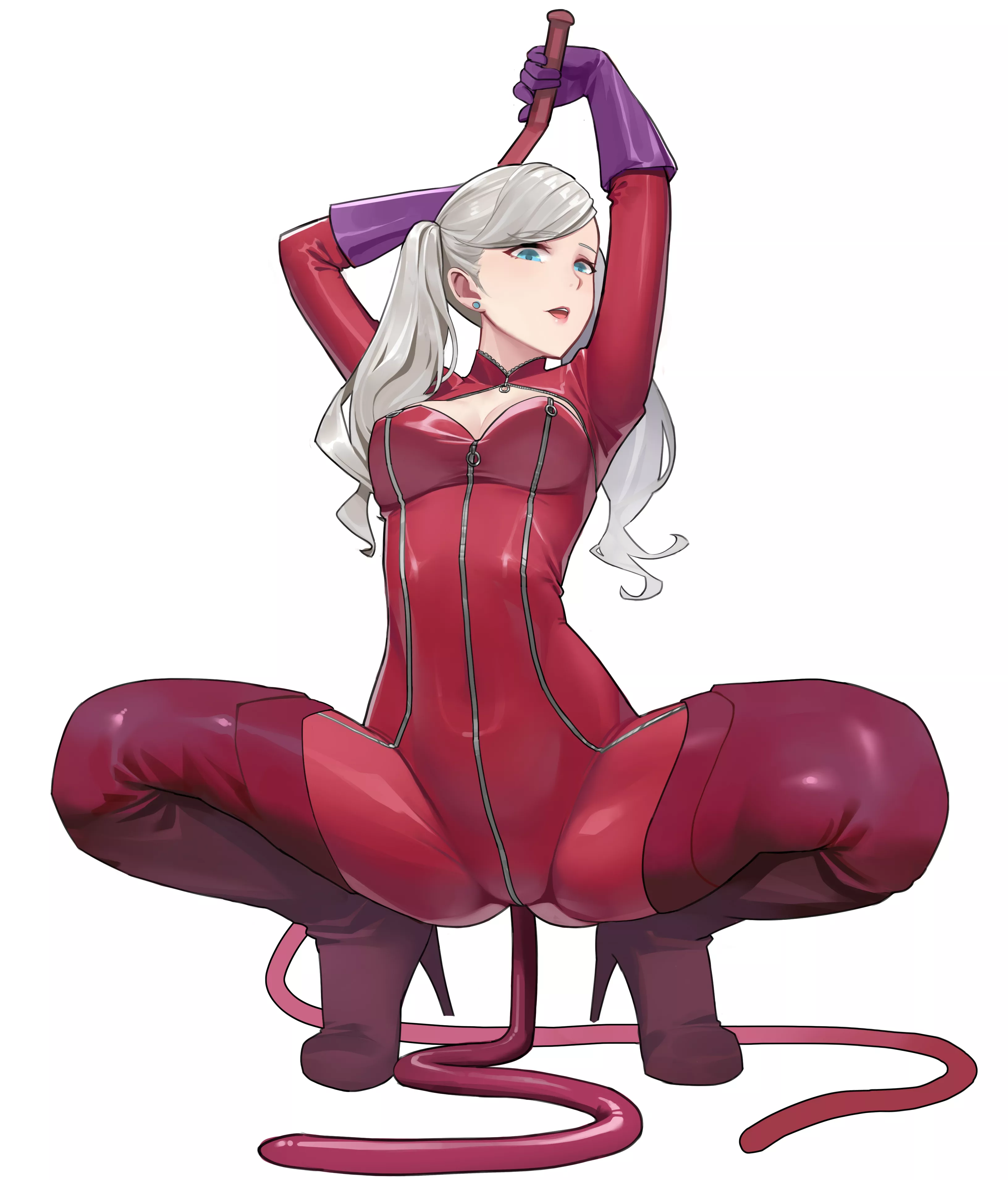 Ann Takamaki Squat Bringing Down The Bat (Kawery) [Persona]