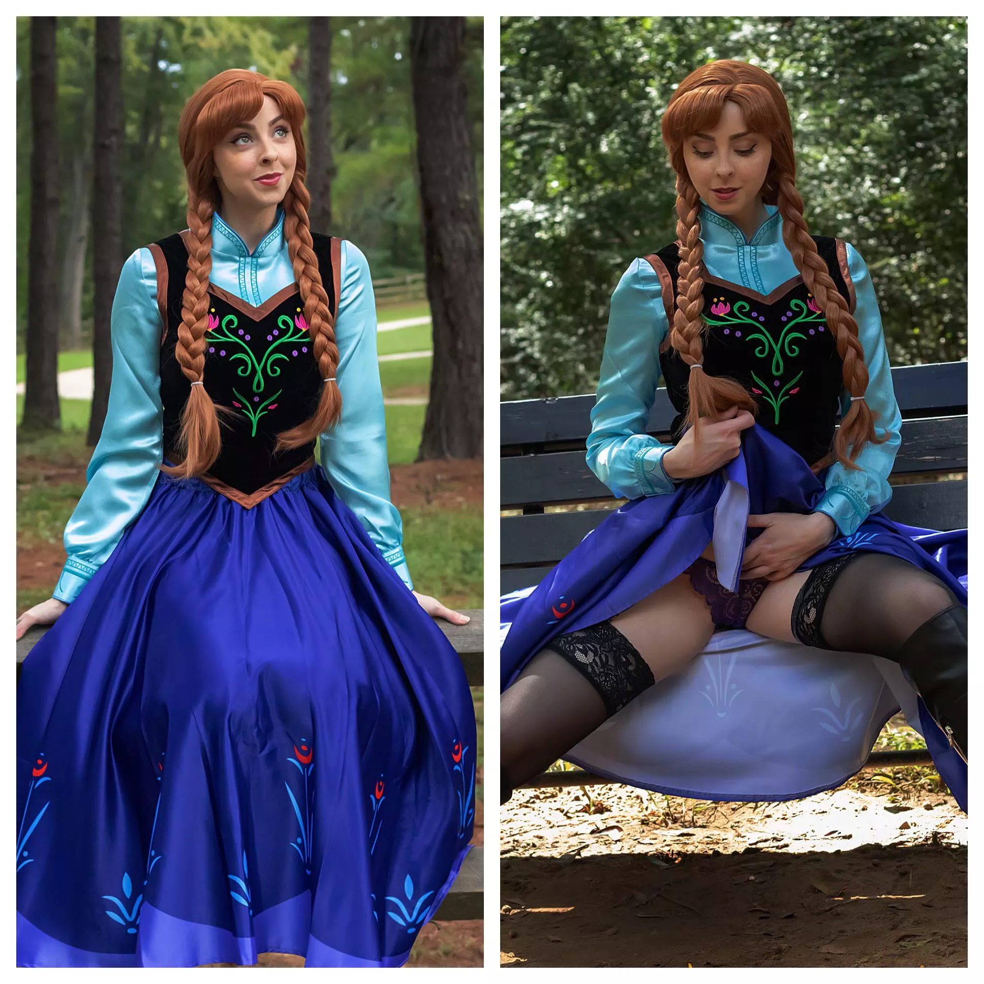 Anna likes getting frisky in public. Don’t tell Elsa if you get a peek by Lunaraecosplay [self]