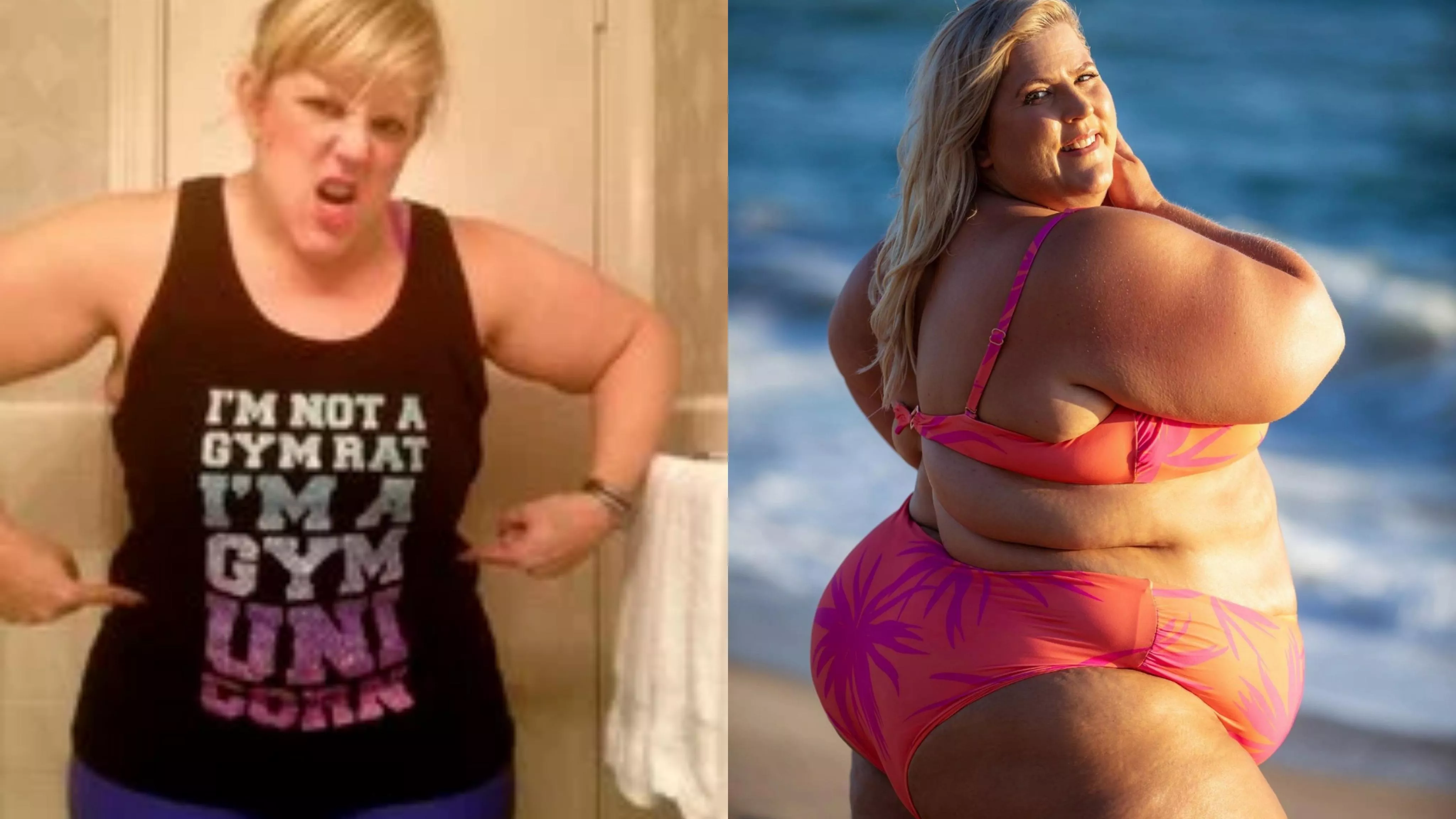 Anna O'Brian aka Glitter and lazers packed on the pounds