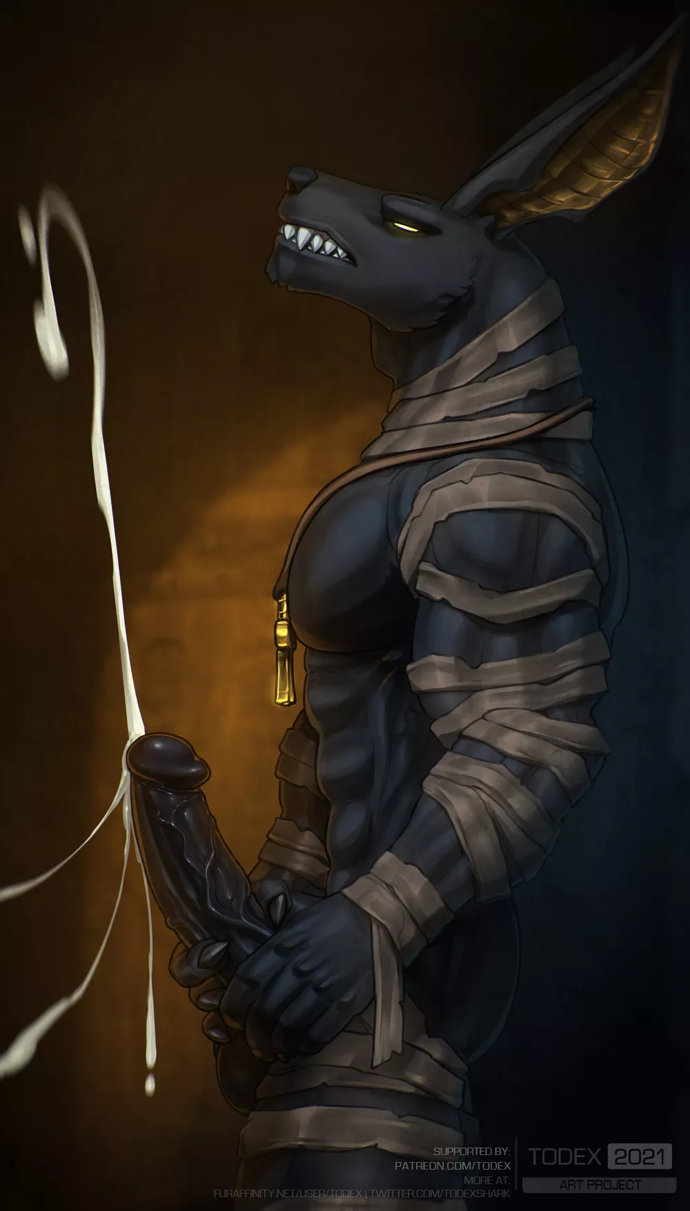 Anubis and his powerful orgasm (todex)