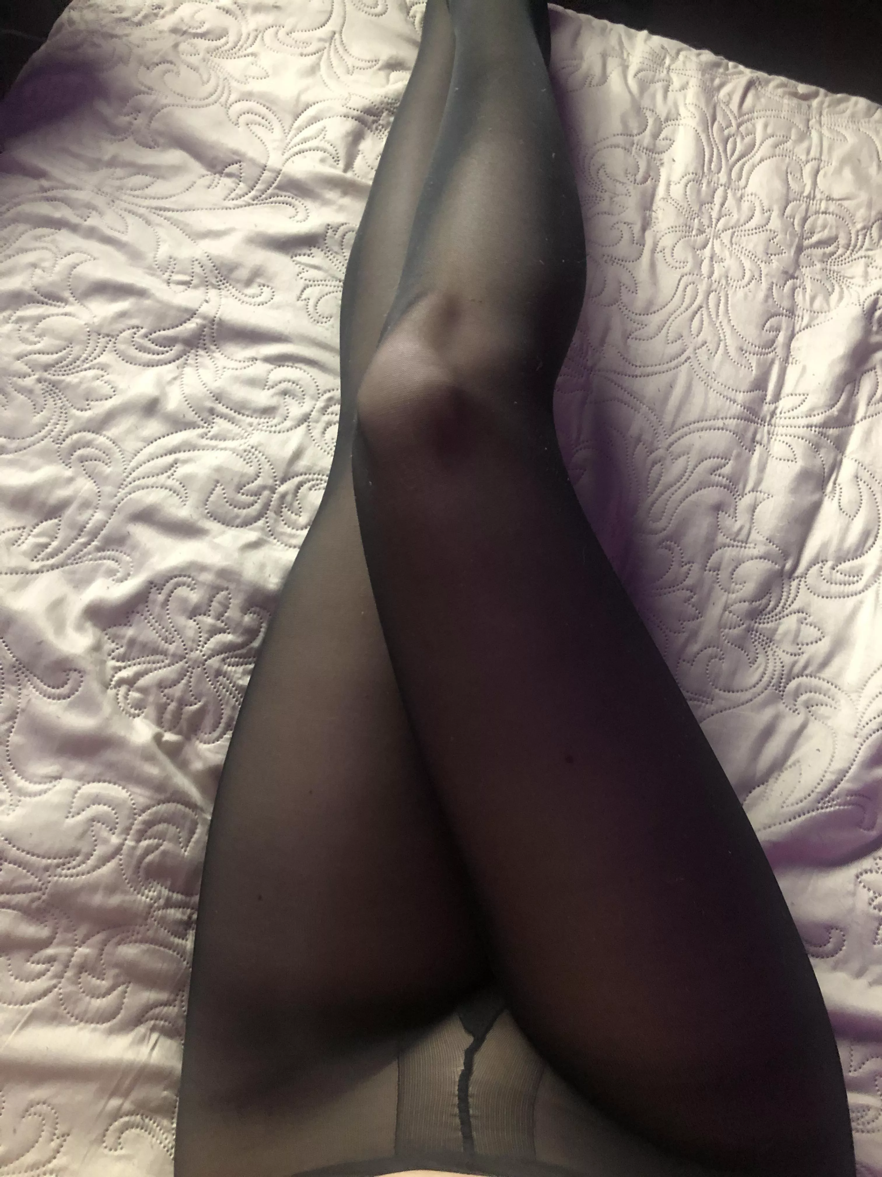 Arenâ€™t my legs perfect in black pantyhose?