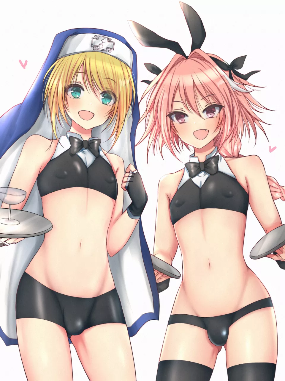 Astolfo and Bridget being all adorable! ðŸ¥° Also, if anyone needs a little femboy servant ðŸ¤­ (Momoyama)