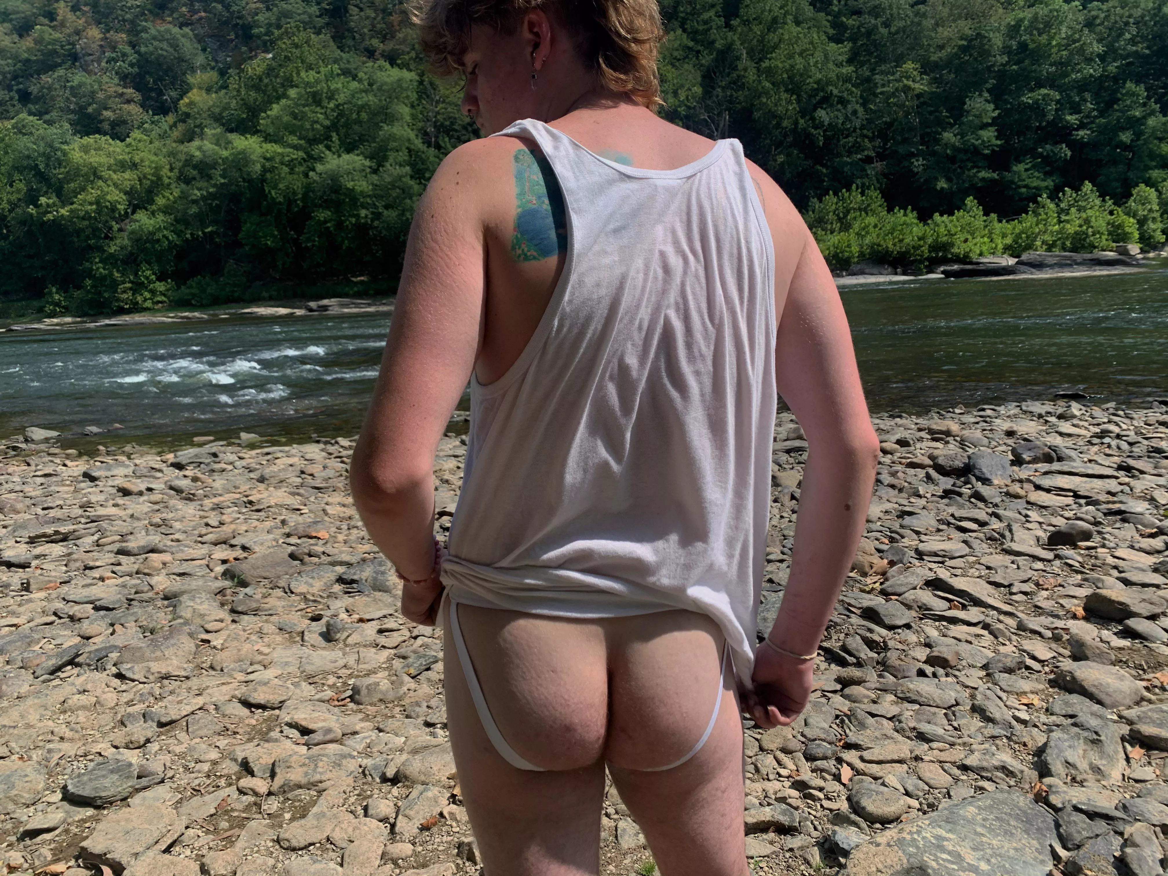 at the river