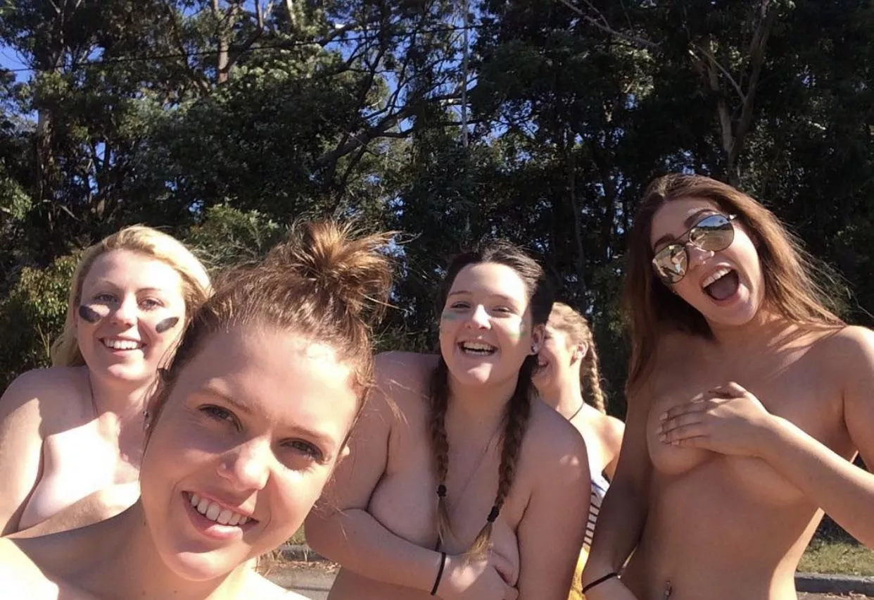 Aussie babes having some fun in public