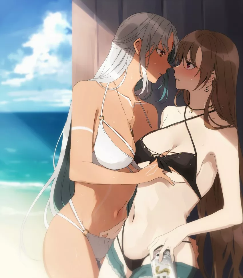 [Azur Lane] Massachusetts and Jean Bart's Private Beach