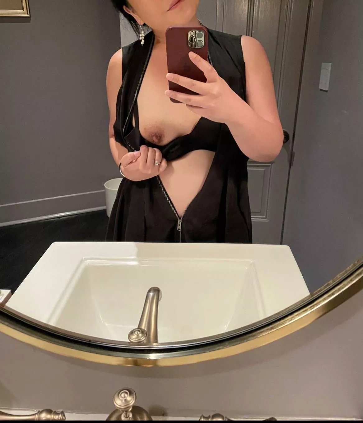 Bathroom selfie during dinner