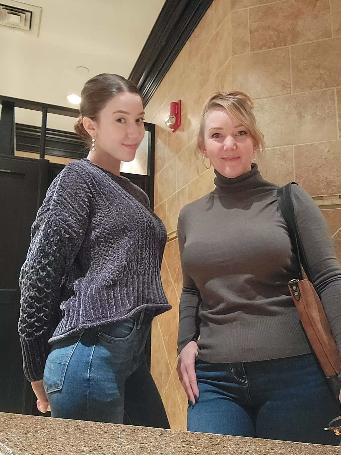 Bathroom selfie with my mom! [F19] [F48]