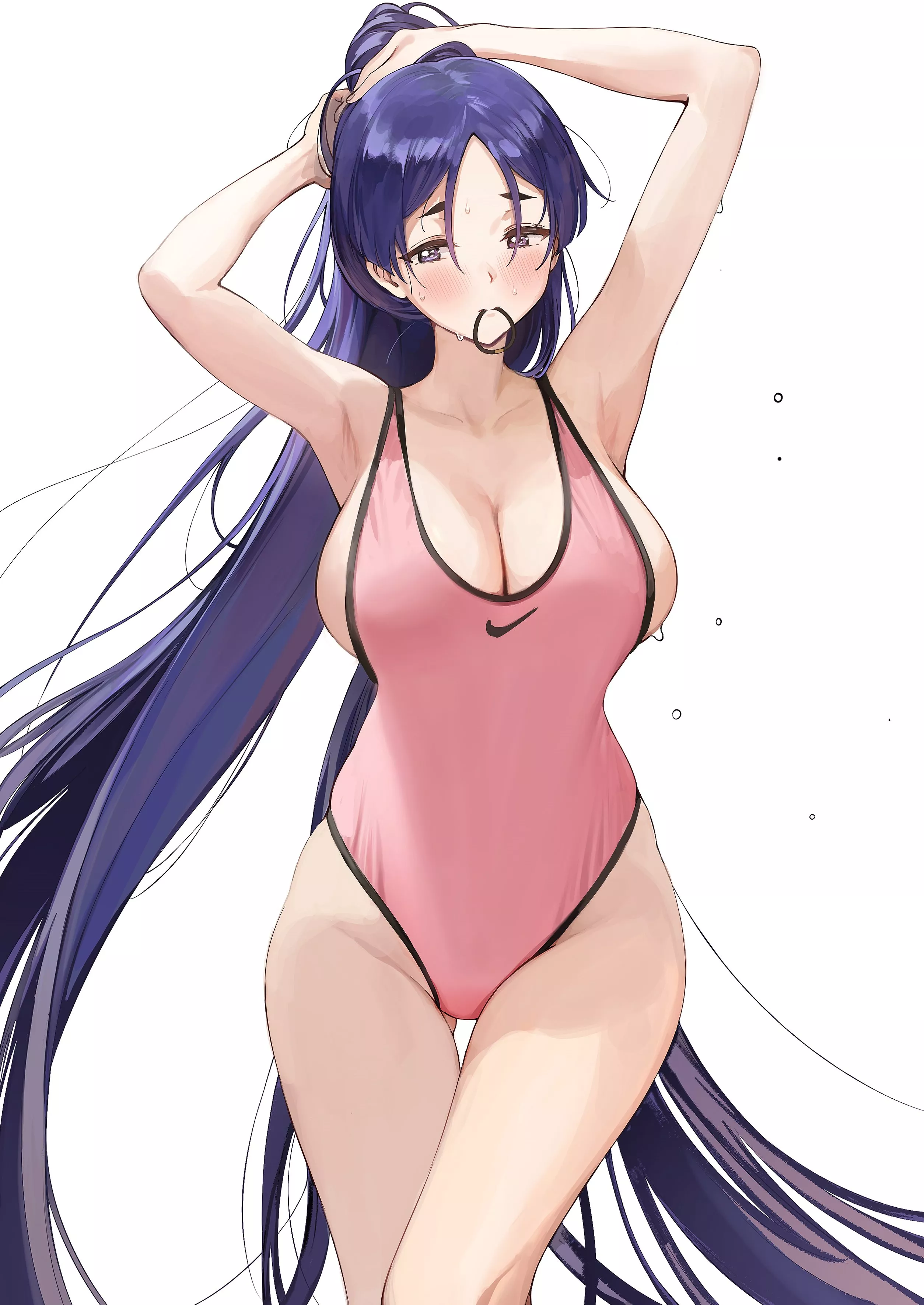 Beautiful Raikou in pink swimsuit