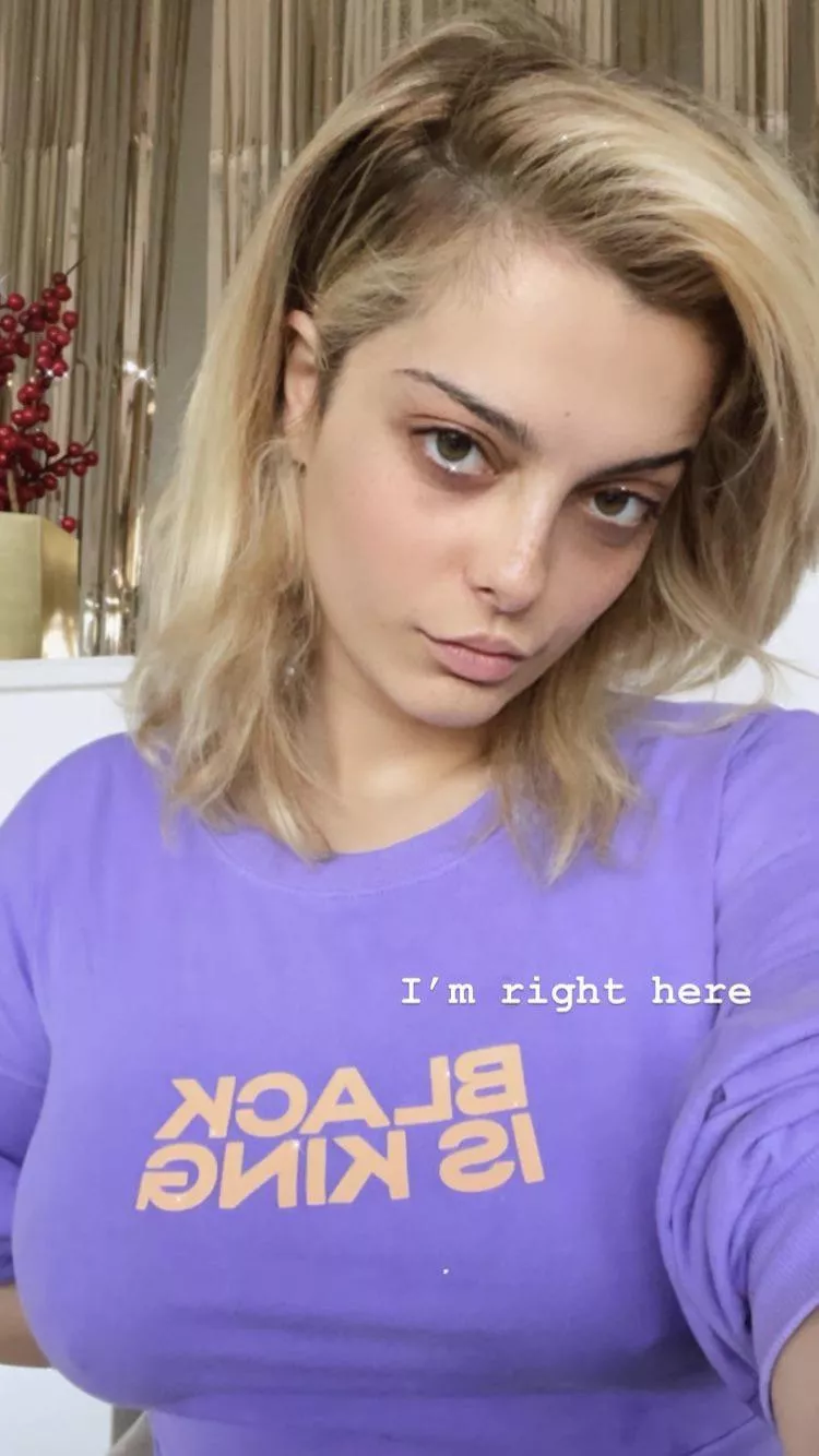 Bebe Rexha barely poking through