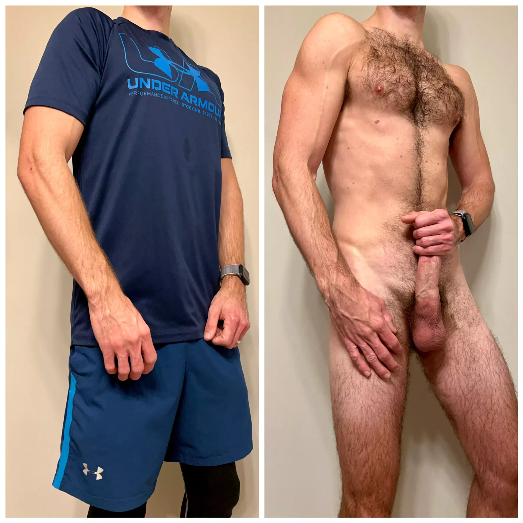 Before and after our workout