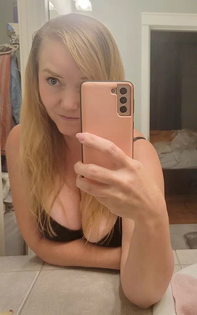 Bent over my bathroom sink. Now what? ðŸ˜‰ [F47]