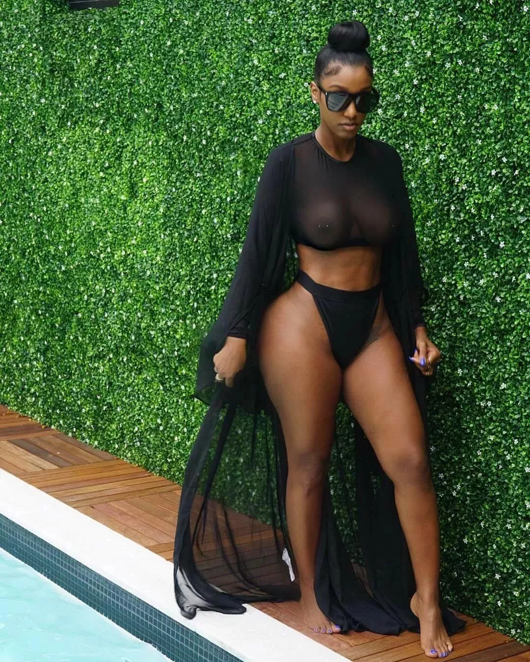 Bernice Burgos with see through top