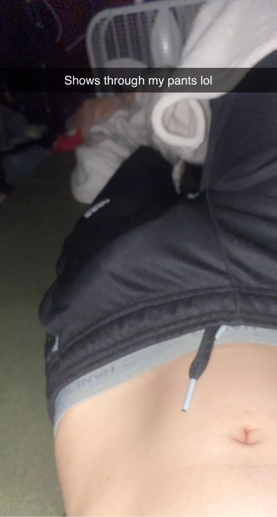 Big dick shows through my sweatpants