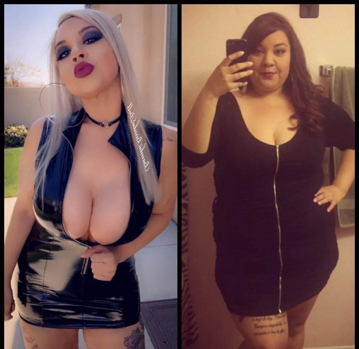 Big gilr with brown hair to busty blonde [OC]