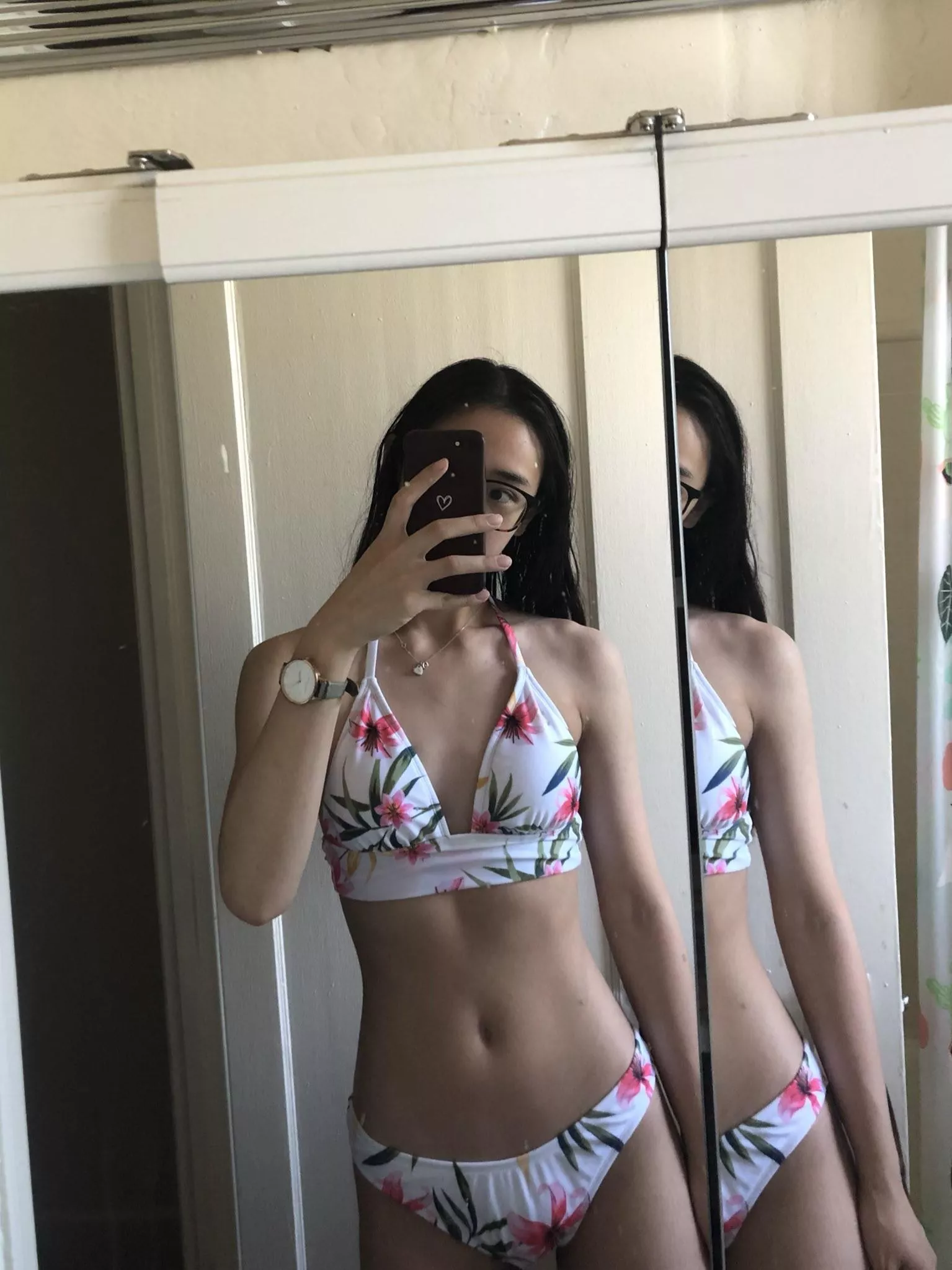 Bikini selfie in mirror.