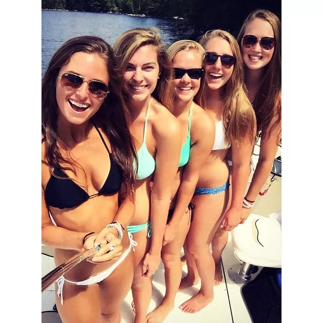 Bikinis on the boat