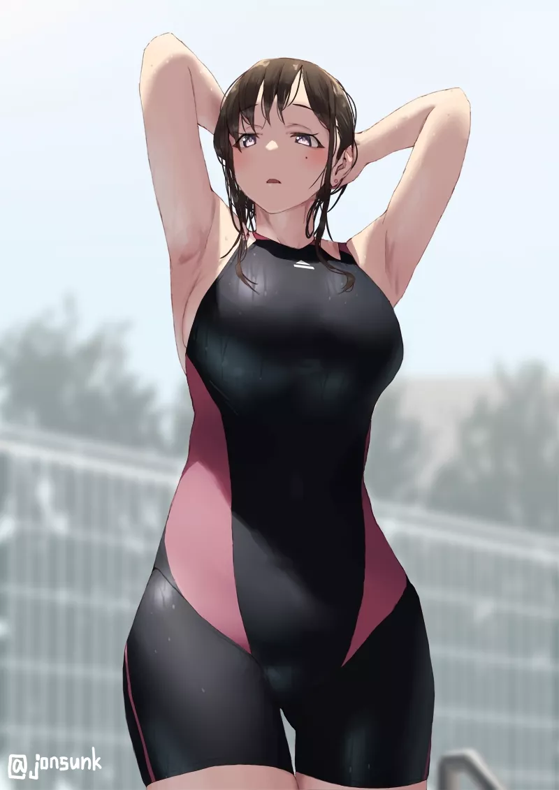 Black/Red Competition Swimsuit