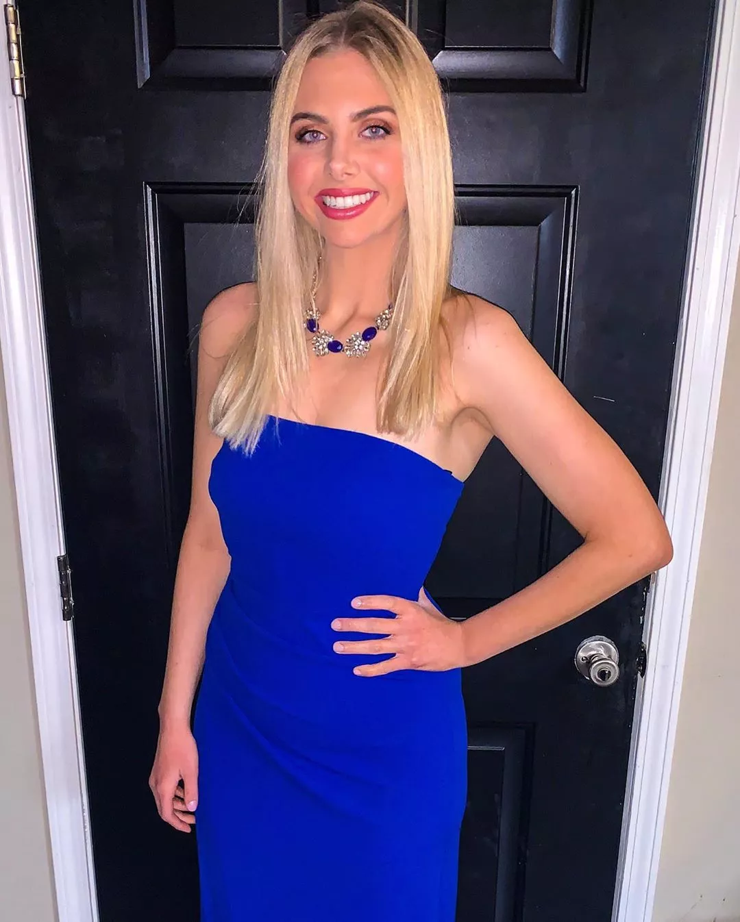 Blonde in a Blue Dress