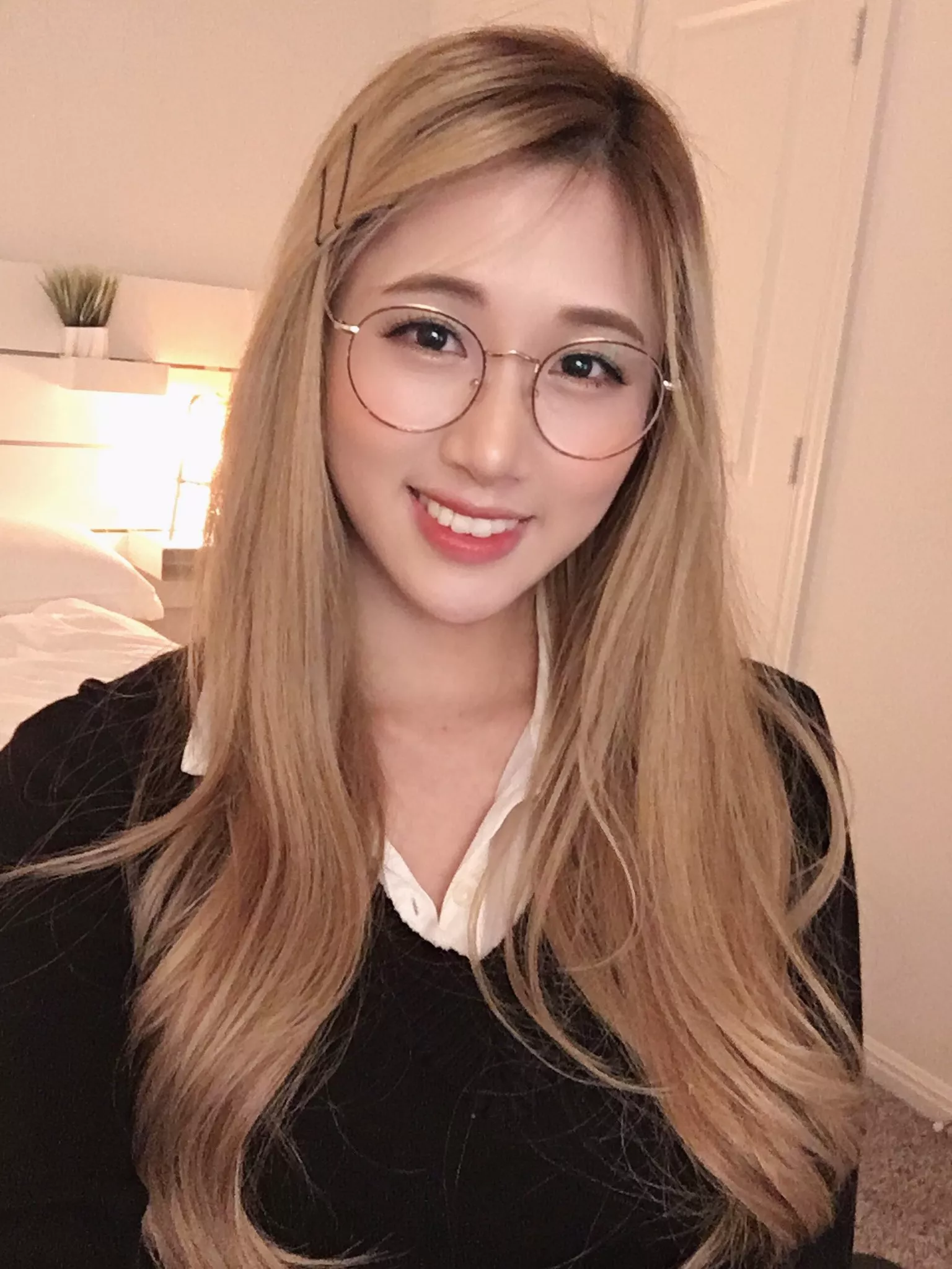 Blonde with glasses