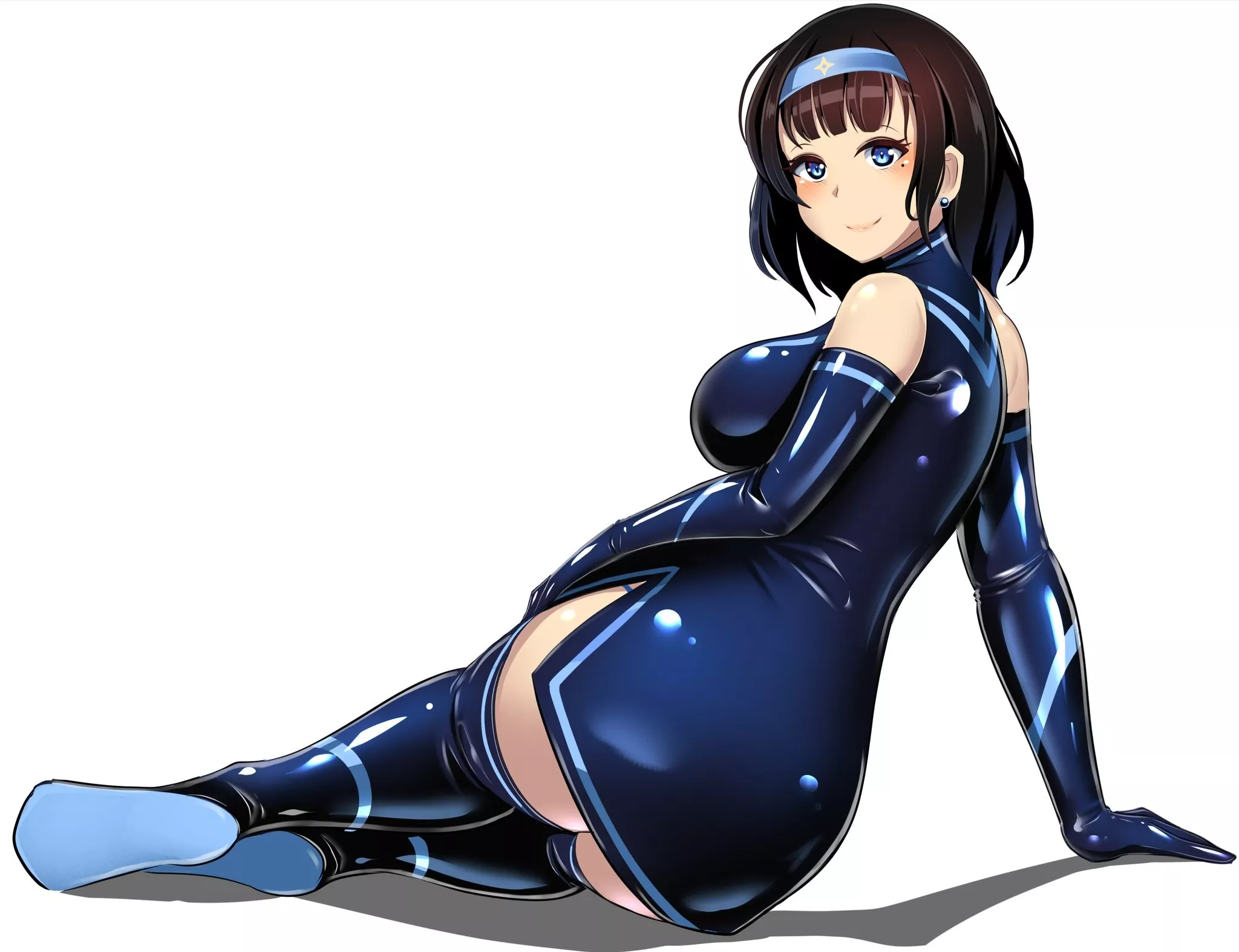 Blue Latex Kunoichi